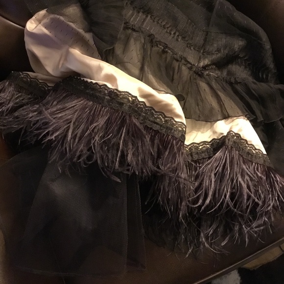 BCBG Max Azria dressy ostrich feather dress 2 - Picture 7 of 8